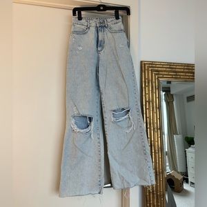 Zara light wash wide leg denim jeans. Never worn